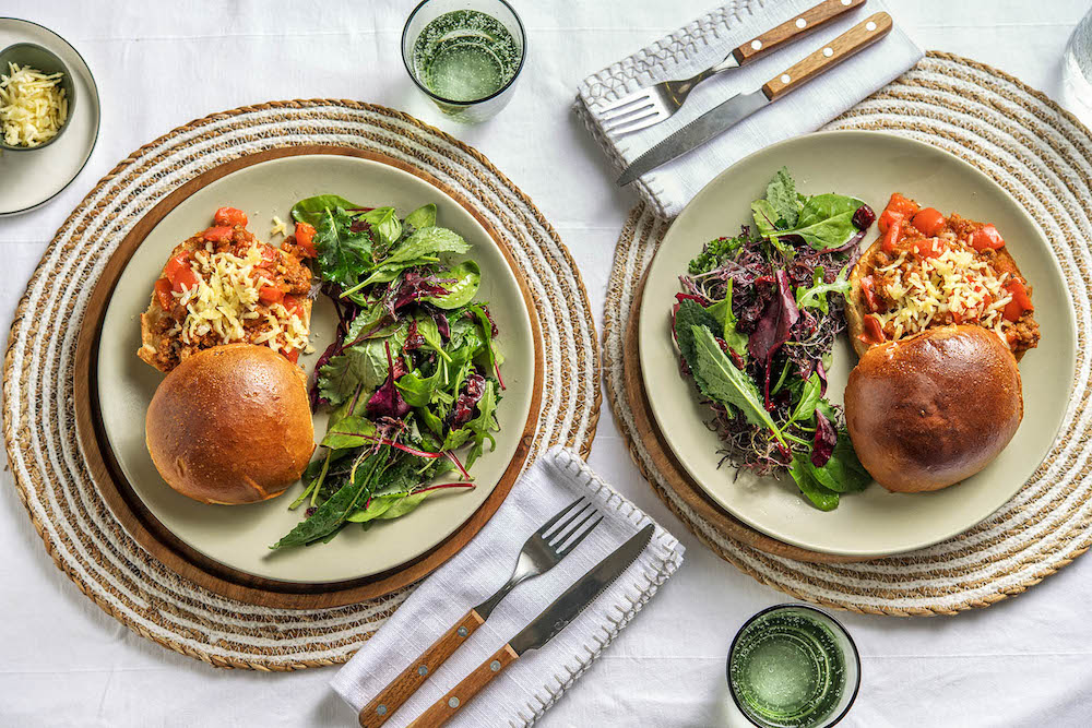Italian Sausage Sloppy Joes with a cranberry and field green salad