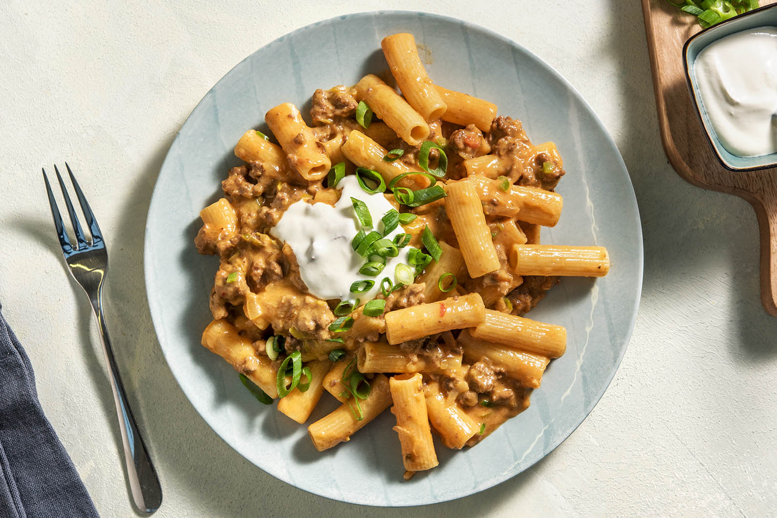 Tex-Mex Beef Mac and Cheese with poblano peppers