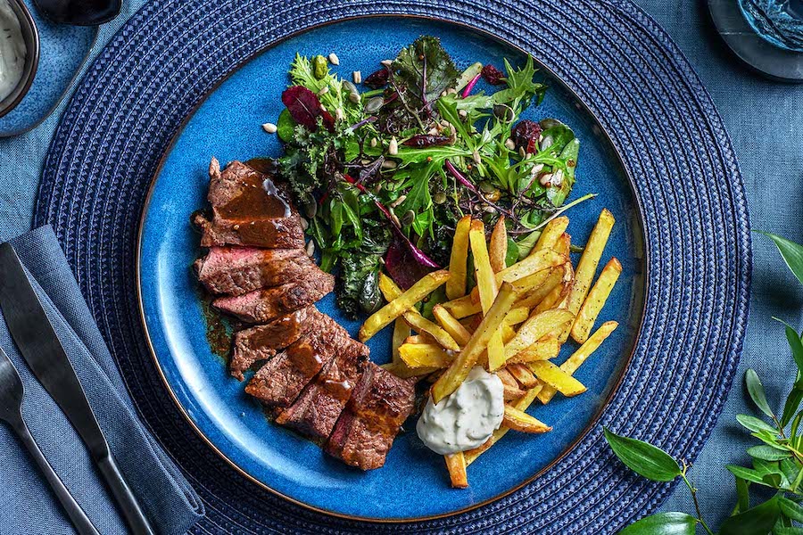 Steak Frites with garlic aioli